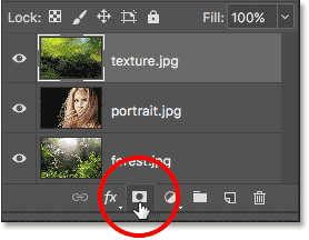 Clicking the Add Layer Mask icon.