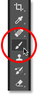 Selecting the Brush Tool in Photoshop.
