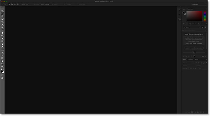 The Photoshop interface showing the Toolbar on the left.