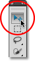 Selecting the Move Tool from the Tools panel in Photoshop. 