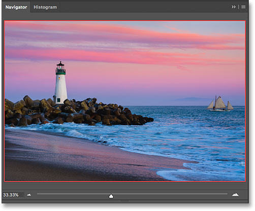 The Navigator panel in Photoshop
