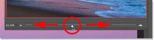 The zoom level slider along the bottom of the Navigator panel