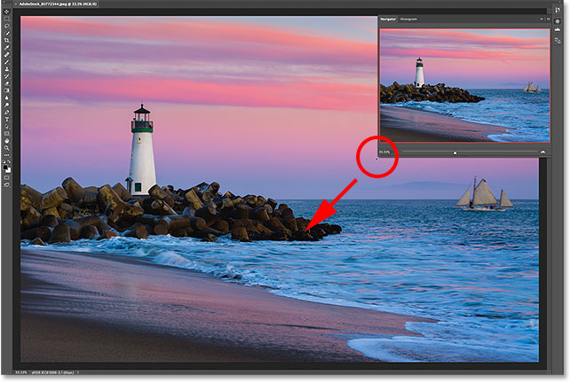 Resizing the Navigator panel in Photoshop