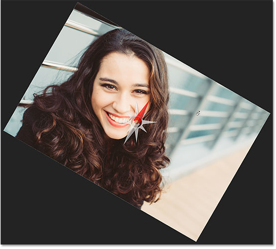 Rotating the image with the Rotate View Tool in Photoshop