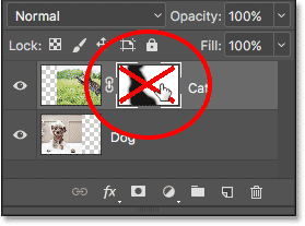 Turning the layer mask off in the document.