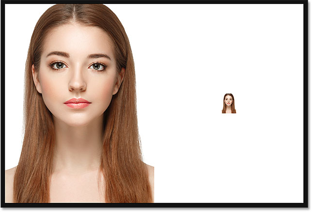 The document after resizing the pixel-based image on the right. 