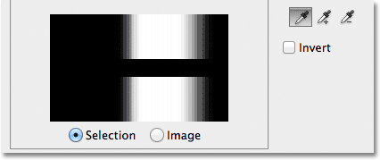 The preview window in the Color Range dialog box. 