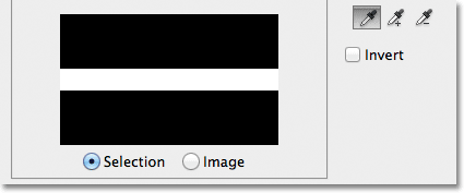 The preview window in the Color Range dialog box. 