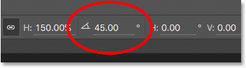 The Rotation option in the Options Bar. 