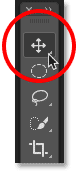 Selecting the Move Tool in Photoshop.