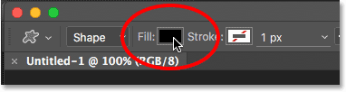 Clicking the Fill color swatch.