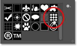 Selecting the 3x3 grid of diamonds shape.