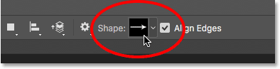 Clicking the shape preview thumbnail. 