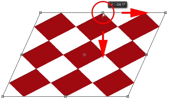 Skewing and scaling the object while in Distort mode.