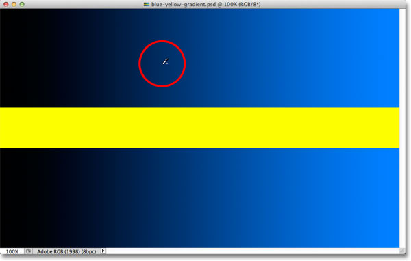 Clicking on the image with the Subtract from Sample Tool. 