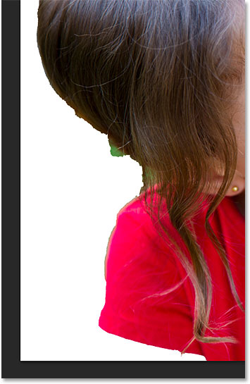 A single brush stroke removed a large area from the selection. 