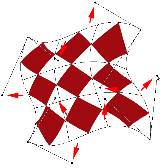 Dragging the direction handles to add more curvature to the shape.