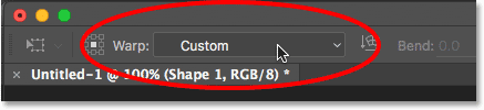 The Warp Style menu.