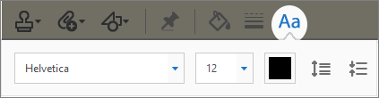 Text Properties toolbar Text Properties toolbar