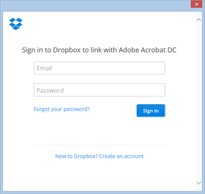 Sign in to Dropbox