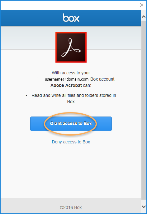 Grant access to Box