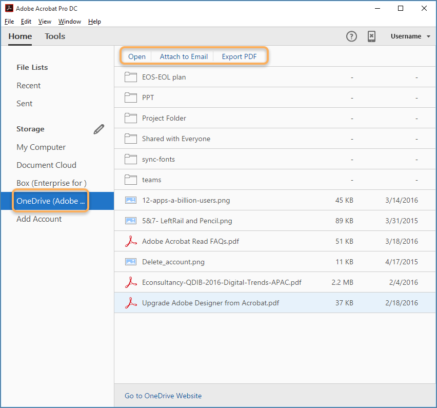 Your OneDrive files in Home View