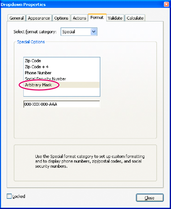 Arbitrary Mask entry Arbitrary Mask entry in Acrobat
