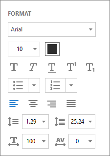 Formatting options