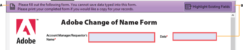 Interactive form Interactive form in Acrobat