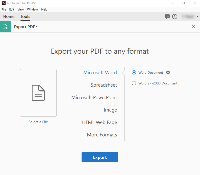 Export PDF to other formats Export PDF to other formats