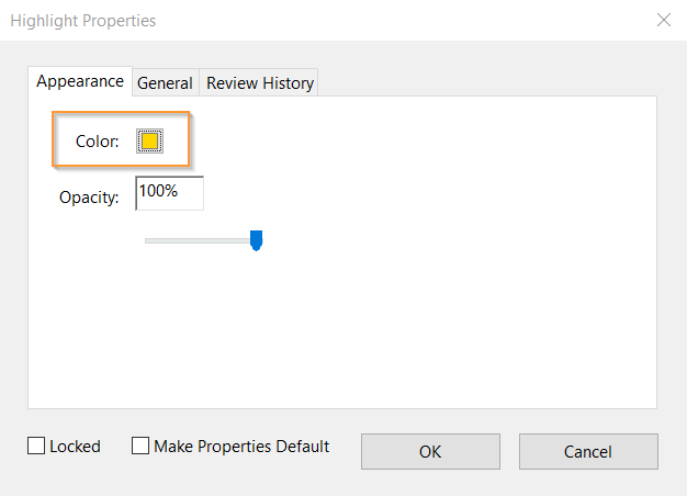 Change Highlight Color option
