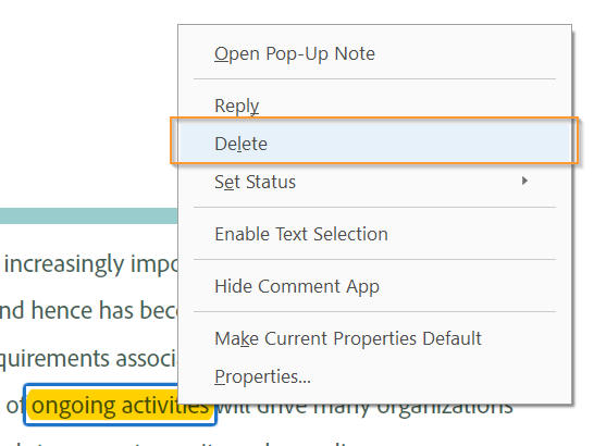 Delete Highlight Color