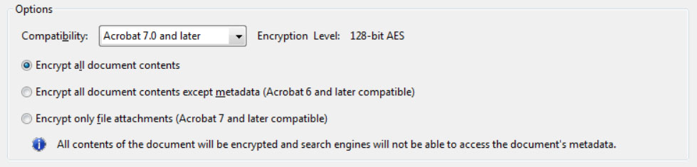 PDF Compatibility options
