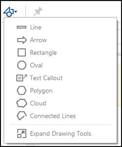 Drawing tools menu in Acrobat