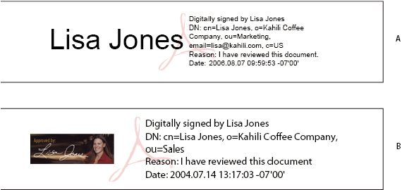 Signature formats Signature formats in Acrobat