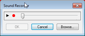 Sound recorder dialog box