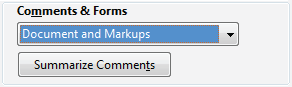 Comments and Forms options in Acrobat