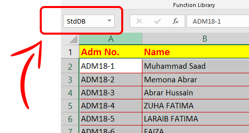 StdDB table name