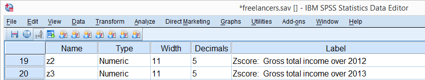 SPSS DESCRIPTIVES Z-Scores