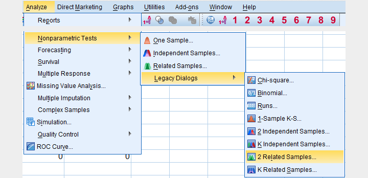 SPSS McNemar Test Dialog SPSS McNemar Test Dialog