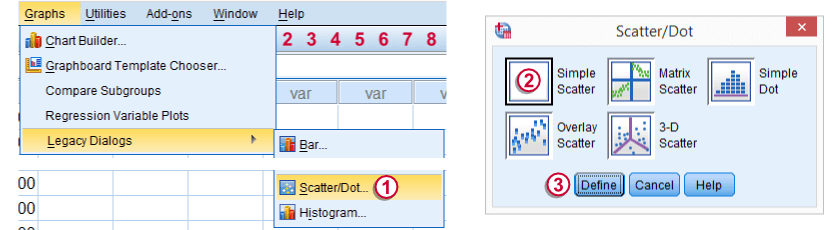 SPSS Paired Samples T-Test Scatter Plot Dialog