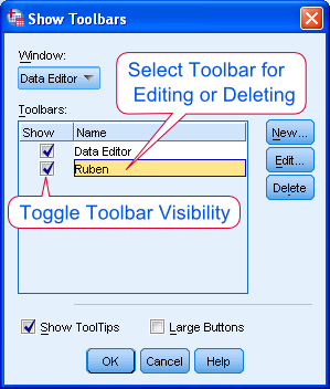 SPSS Toolbar Settings