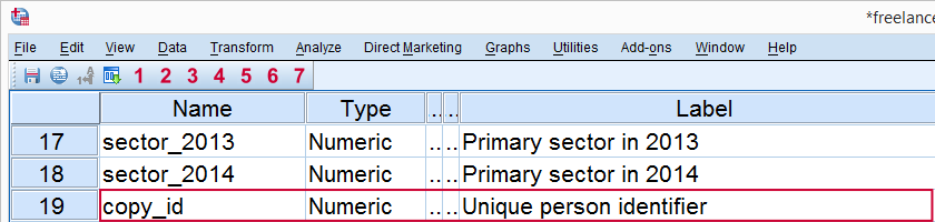 SPSS Clone Variables Tool Result