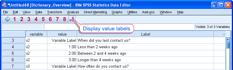 SPSS Codebook to Excel Result