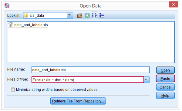 SPSS Import Excel Data