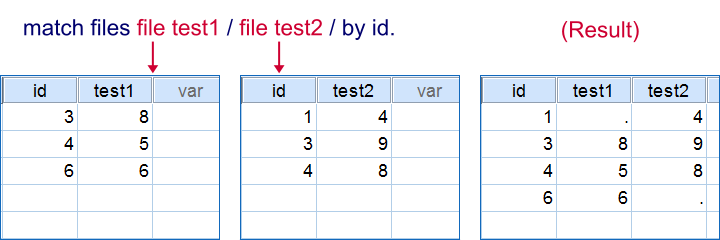 SPSS Merge Data Files - Match Files