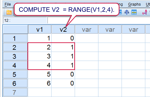 SPSS Range Function Result