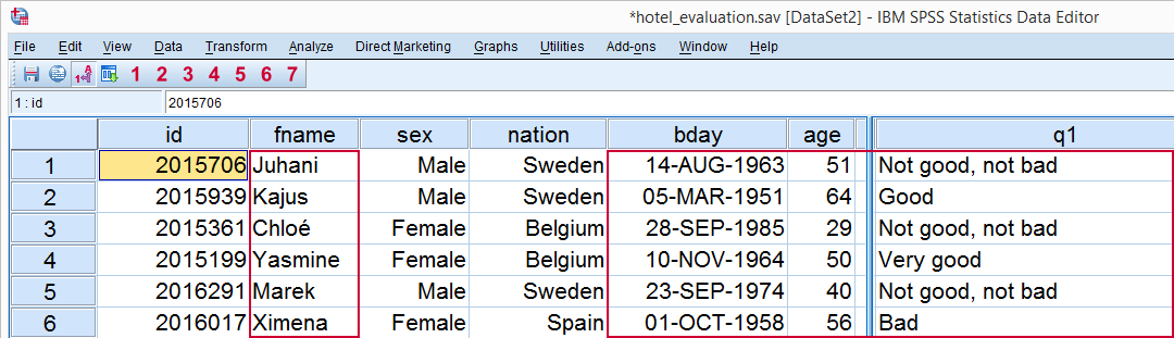 SPSS String Variables Example