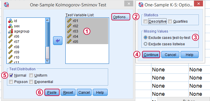 SPSS Kolmogorov Smirnov Test Nonparametric Dialog