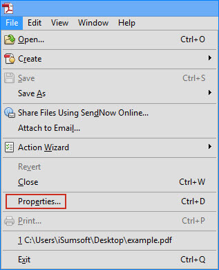 Click File and Properties